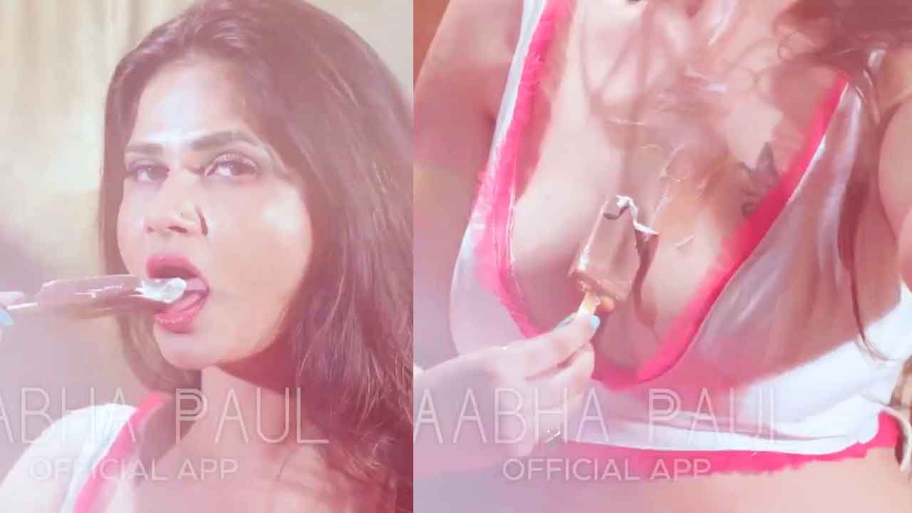 Abha Paul Play With Ice Cream Boobs