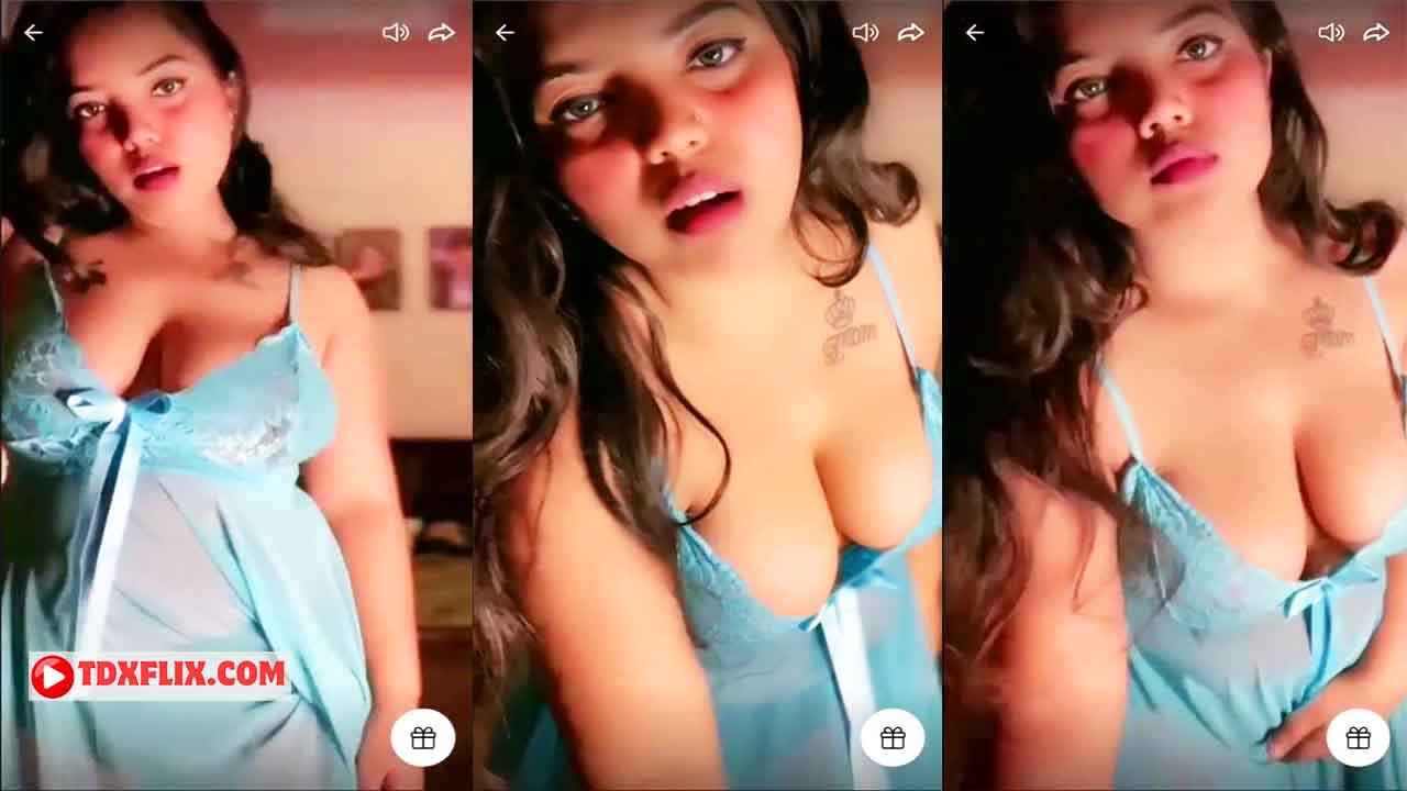 Diyaa Nude Nipples Show Through Net Baby Doll Dress on Tango Live Video